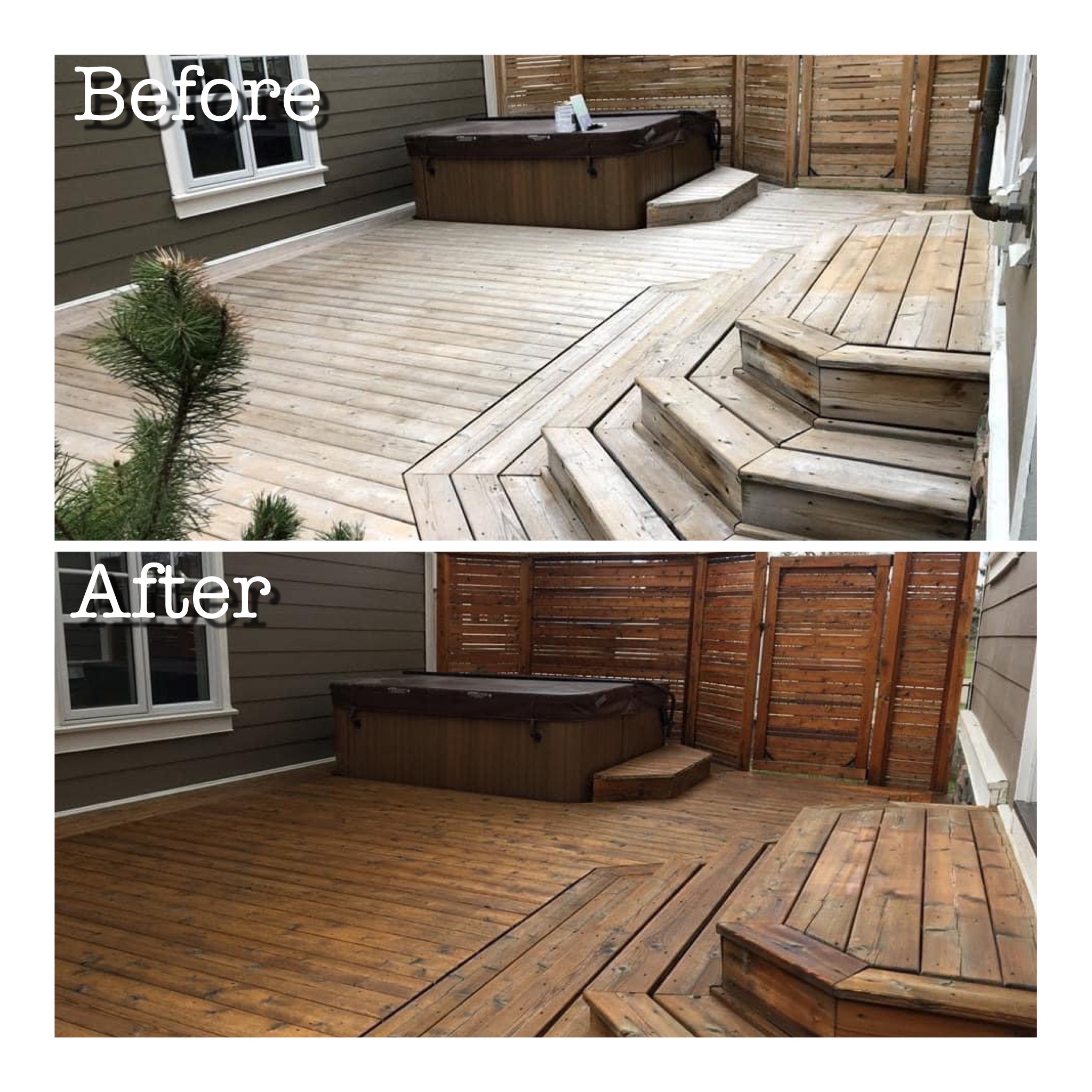 Deck and fence got stained Deck and fence got stained